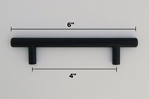 Celeste Designs - Oil Rubbed Bronze Matte Black Solid Kitchen Cabinet Bar Pull Handles - 12 mm (4" x 6")