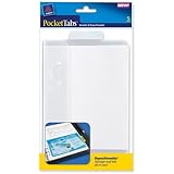 Avery PocketTabs, 5.125 x 8.315 Inches, Half-Page Size, Pastel Blue, 5 per pack (16365)