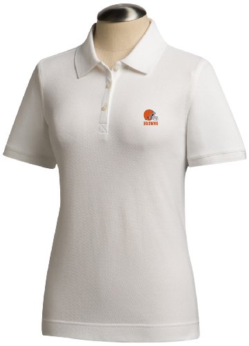NFL Cleveland Browns Women's Ace Polo, White, Medium