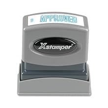 Xstamper One-Color Title Message Stamp, Approved, Pre-Inked/Re-Inkable, Blue (1008)