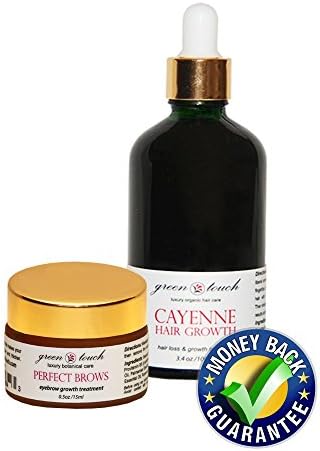2 PC Set: CAYENNE Hair Growth 3.4 oz & PERFECT BROWS Eyebrows Accelerator 0.5 oz