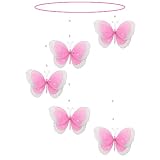 Dark Pink Multi Layered Spiral Butterfly Mobile Decorations - Butterflies... by Bugs-n-Blooms