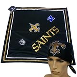 NFL NEW ORLEANS SAINTS FANDANA BANDANA SCARF BLACK GOLD WHITE UNISEX LICENSED