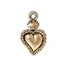 22K Gold Plated Lead-Free Pewter Dia De Los Muertos Sacred Heart Milagro Pendant Charm 22mm (1)