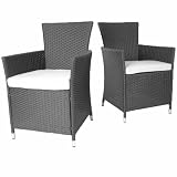 Jago RTST04/2grau Polyrattan St�hle inkl. Sitzkissen 2er Setvon "Jago"