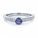 0.56 Ct Round Cut Blue Tanzanite 925 Silver Engagement Ring