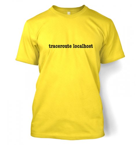 Something Geeky PP – Traceroute Localhost T-shirt  Daisy Yellow