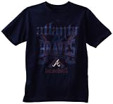 MLB Boys' Atlanta Braves Fueled By Pride Short Sleeve Basic Tee (Athletic Navy, Small)