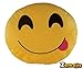 Zemojis Emoticon Soft Stuffed Cushion Emoji Throw Pillows (Face Savoring Delicious Food)