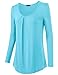 Laksmi Women's Ruched Casual T Shirt Top, Long Sleeve Scoop Neck
