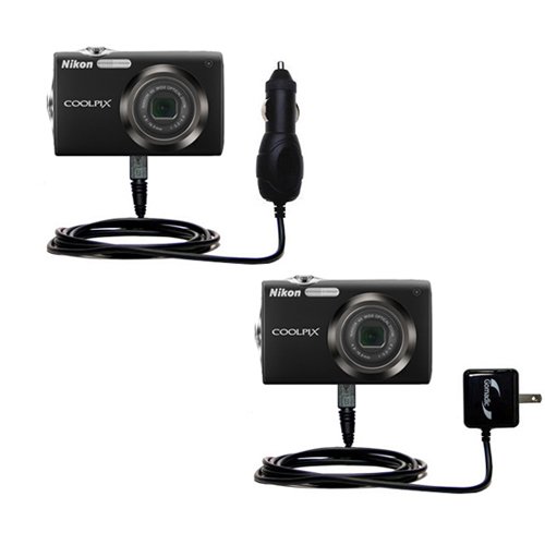 Essential Kit for the Nikon Coolpix S3000 includes a Car and Wall Charger - uses Gomadic TipExchange Technology