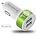 TopG - Lifetime Warranty - Dual USB Ports 3.1A Portable USB Car Charger for iPhone 5 5S 5C 4 4S,iPad 4 3 2,iPad mini,iPad air Battery Power Supply for All Apple Device (Lightning Cable/Adapter Not Included)- (White+Neon Yellow)