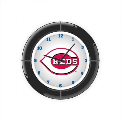Mlb Team Logo Everbrite Neon Wall Clock Team: Cincinnati Reds Picture