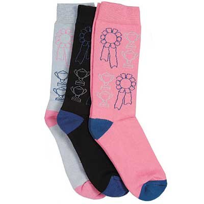 New! Kids Ribbon & Trophy Riding Socks
