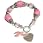 Breast Cancer Awareness Pink Ribbon HEART charm CHUNKY bracelet