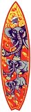 Santa Cruz 6'1 Barney Elephants Surfboard, Multi