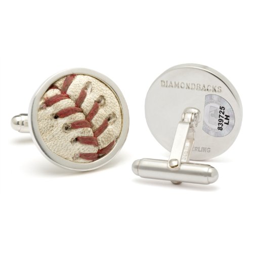 Tokens & Icons MLB Game-Played Baseball Sterling Silver Cufflinks - Arizona Diamondbacks Baseball Cuff Links (7DB)