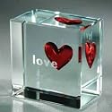 Love Glass Paperweight
