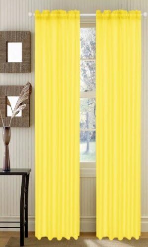 Asbury Elegant Voile Sheer Panel - 54"x84" (Bright Yellow) by Asbury