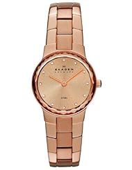 Skagen #SKW2074 Womens Klassik Rose Gold Tone Stainless Steel Faceted Crystal 2-Hand Analog Watch