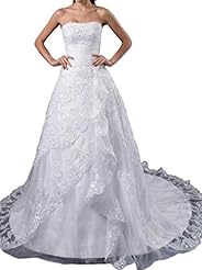 Strapless Organza Crystal Lace Crystals  Dress