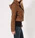 Last Kiss Double Button Fleece Short Coat in Brown
