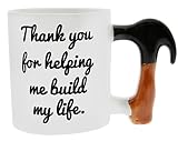 Fathers Day Gifts for Dad Hammer Mug Thank You for Helping Me Build My Life Gift Coffee Mug Hammer Handle