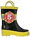 Little Boy's Black Fire Chief Rain Boots (Toddler / Little Kids)