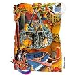 Santoro Graphics Swing Card / Greeting Card - Cats in a Fishing Net - SC45