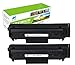 Aztech Compatible Toner Cartridge Replacement for HP Q2612A (Black, 2-Pack)