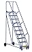 Vestil LAD-10-14-P Warehouse Ladder, 58 Degree, Perforated, 10 Step, 14", Blue