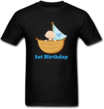 Kolun Men 1st Birthday Boy T Shirts Black M