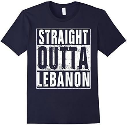 Men's Straight Outta Lebanon Shirt Tee T-Shirt (FULL COLORS) XL Navy
