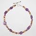 Amethyst & Czechoslovakian Glass Beaded Bracelet with Sterling Silver Toggle, 7 1/4 Length, #9390