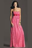 Strapless Pink Sequin Dresses by Faviana