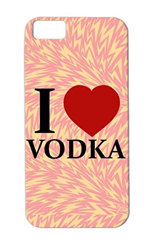 TPU Red I Love Vodka Nice Mad Provocative Cocktail Alcoholic Feast Student Cool Bar Whiskey Drunk Drink Beer Wine Alcohol Fun Funny Drug Funny Fashion Laughter Night MODERATION Humor Vodca Case Cover For Iphone 5c Durable