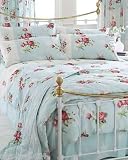 Duck Egg Floral Double Shabby Chic Duvet Set