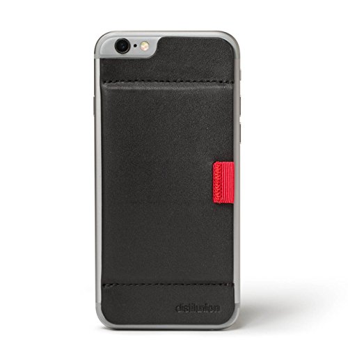 Distil Union - Wally Stick-On, Slim, Secret Leather Wallet for iPhone 6/6s (Ninja Black)