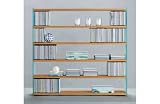 6 Shelf Glass And Oak Finish Media Unit