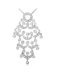 18k WHITE GOLD WOMENS PENDANT LP-2701 DIAMOND 0.82CT TW