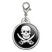 GRAPHICS & MORE Pirate Skull Crossed Swords Jolly Roger Chrome Plated Metal Pet Dog Cat ID Tag - Small