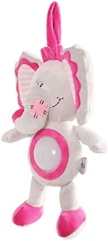 6 Months Up Baby Portable Plush Night Light Stuffed Elephant Soother Crib Toy - Pink