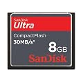 Sandisk 8GB Ultra 30MBS Compact Flash CF Card - Retail Pack