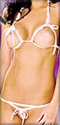 Unique y2Clothes Sexy Ribbon and Lace Bra and G-String - White - One Size Fits Most Plain Pack