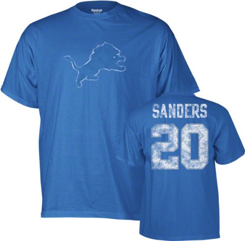 Barry Sanders Detroit Lions Blue Vintage Name 