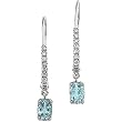 14K White Gold Aquamarine and Diamond Earrings