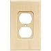 Brainerd 64666 Wood Square Single Duplex Outlet Wall Plate / Switch Plate / Cover, Unfinished