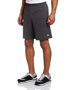 Champion Men's Jersey Short With Pockets, Granite Heather, Large