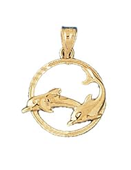 Dazzlers Solid 14 karats gold Dolphins Charm Pendant Available in three colors from jewelsberry (weights: 1.5 grams only)
