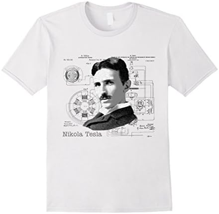 Men's Nikola Tesla Inventions - Nerd Science Bang T Shirt  2XL White
